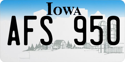 IA license plate AFS950