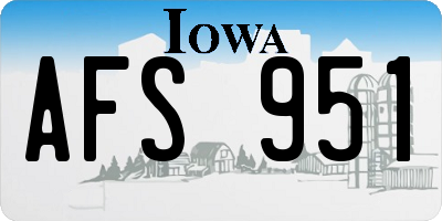 IA license plate AFS951