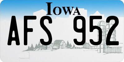 IA license plate AFS952