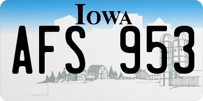 IA license plate AFS953