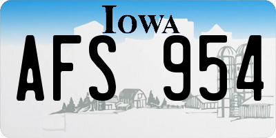 IA license plate AFS954
