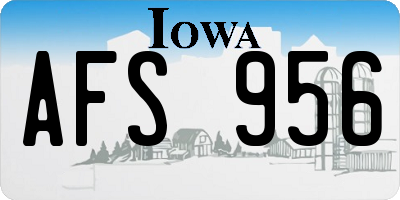 IA license plate AFS956