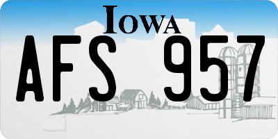 IA license plate AFS957