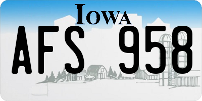 IA license plate AFS958