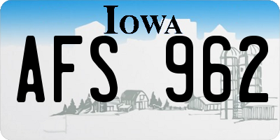 IA license plate AFS962