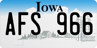 IA license plate AFS966
