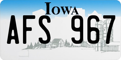 IA license plate AFS967