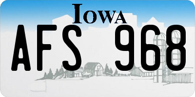 IA license plate AFS968