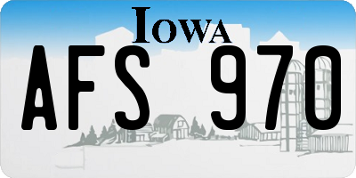 IA license plate AFS970