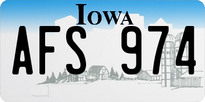 IA license plate AFS974