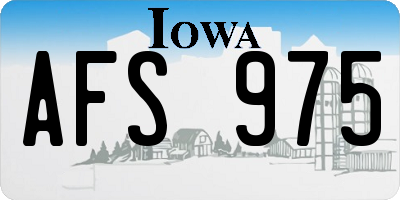 IA license plate AFS975