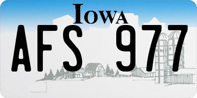 IA license plate AFS977