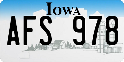 IA license plate AFS978