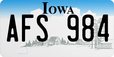 IA license plate AFS984