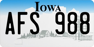 IA license plate AFS988
