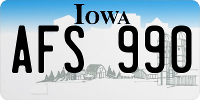 IA license plate AFS990
