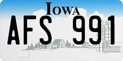 IA license plate AFS991