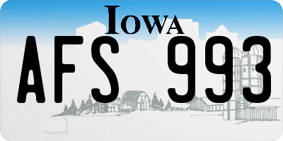 IA license plate AFS993