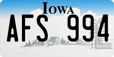 IA license plate AFS994