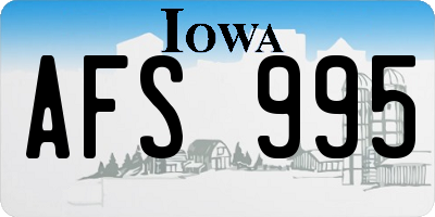 IA license plate AFS995