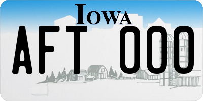 IA license plate AFT000
