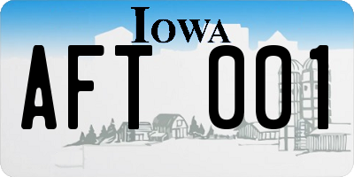 IA license plate AFT001