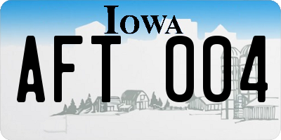 IA license plate AFT004
