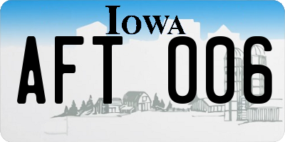 IA license plate AFT006