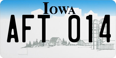 IA license plate AFT014