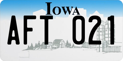 IA license plate AFT021