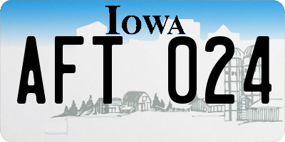 IA license plate AFT024