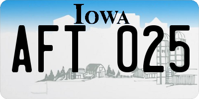 IA license plate AFT025