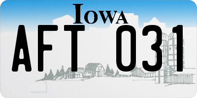 IA license plate AFT031