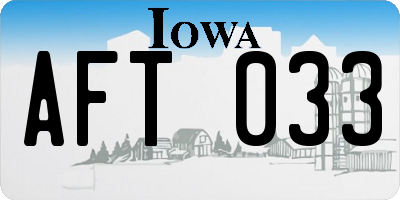 IA license plate AFT033