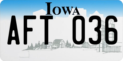 IA license plate AFT036