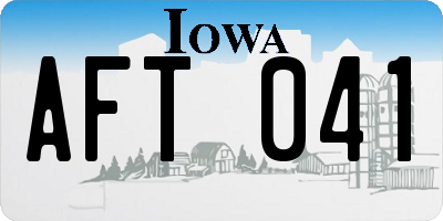 IA license plate AFT041
