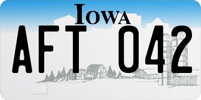IA license plate AFT042