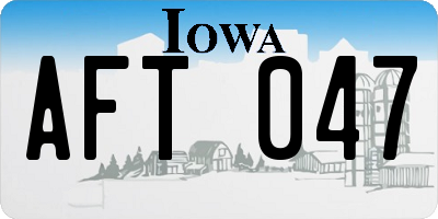 IA license plate AFT047