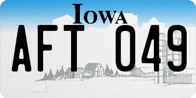 IA license plate AFT049