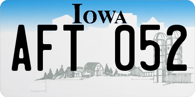 IA license plate AFT052
