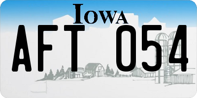 IA license plate AFT054