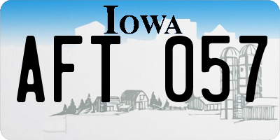 IA license plate AFT057