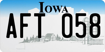 IA license plate AFT058