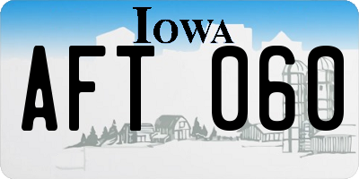 IA license plate AFT060