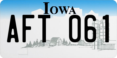 IA license plate AFT061