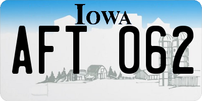 IA license plate AFT062