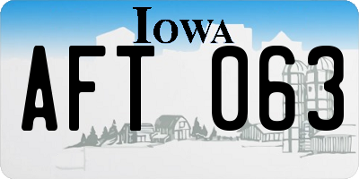 IA license plate AFT063