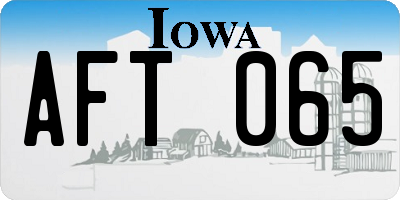IA license plate AFT065
