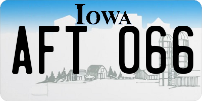 IA license plate AFT066