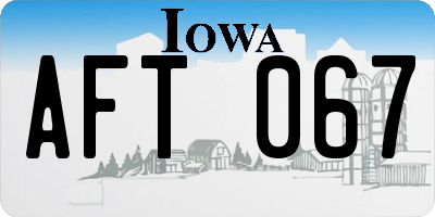IA license plate AFT067